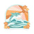 4" Sunset Dolphin Vinyl Sticker